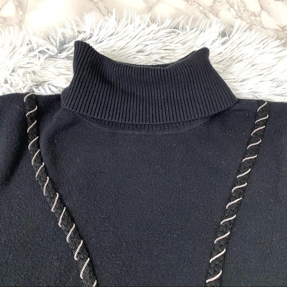 Yuka Chain Cable Knit Turtleneck Sweater EUC - Picture 3 of 13